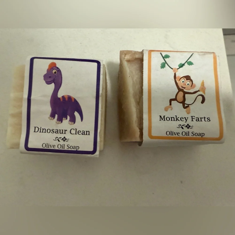 Set of 2 Kids Handmade Olive Oil Bar Soaps